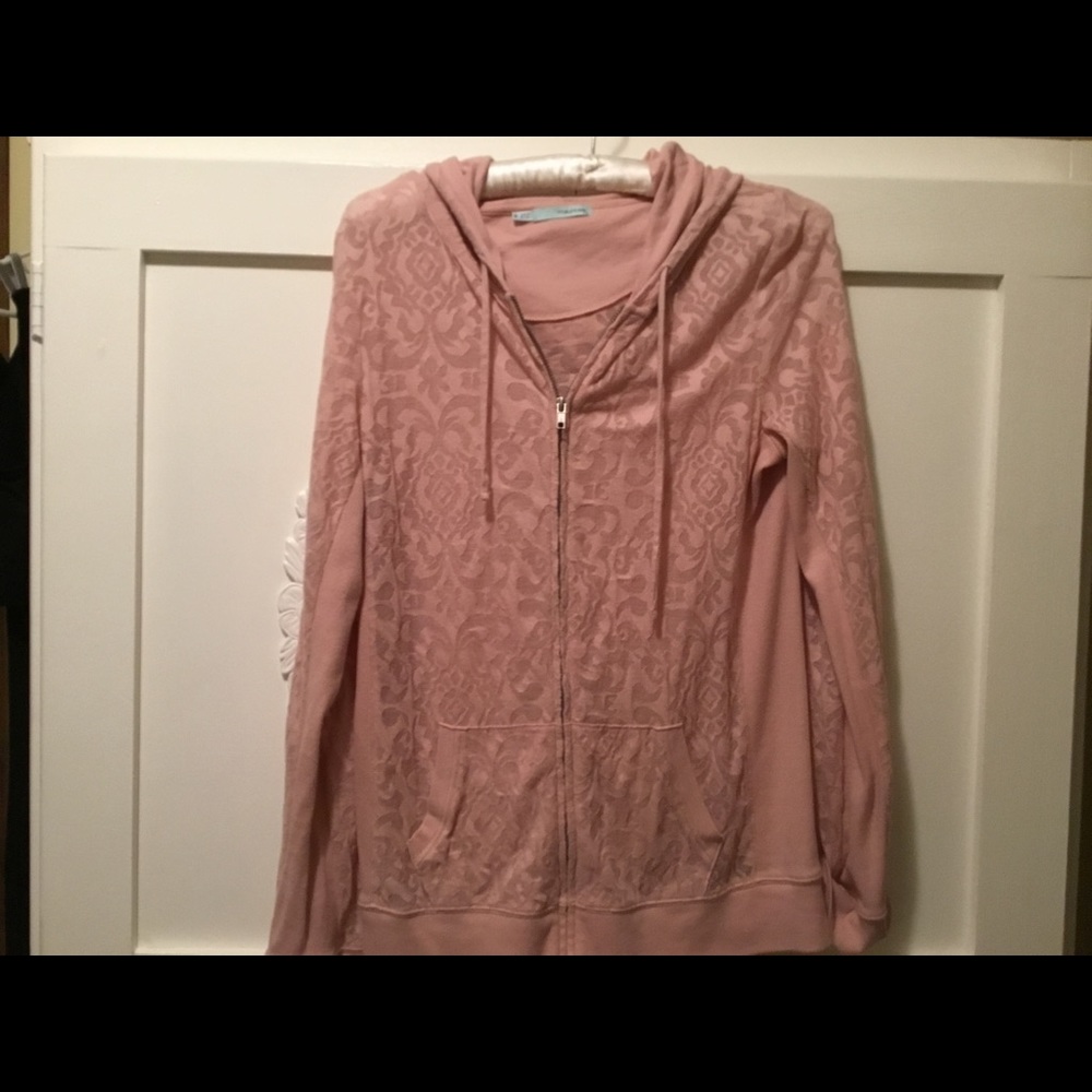 Pink lace hoodie